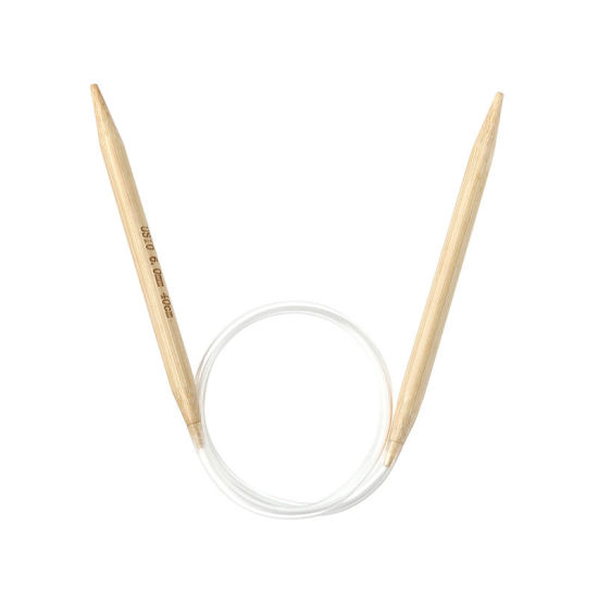Изображение (US10 6.0мм) Бамбук Спицы & Крючки Кругвые Естественный цвет 40см длина, 1 ШТ