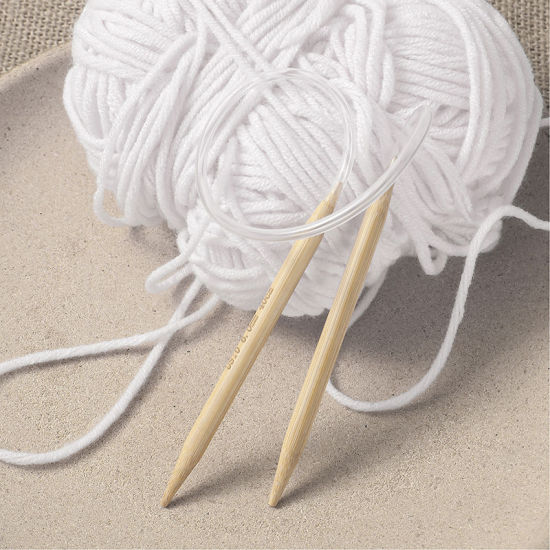 Picture of (US10 6.0mm) Bamboo Circular Knitting Needles Natural 40cm(15 6/8") long, 1 Piece