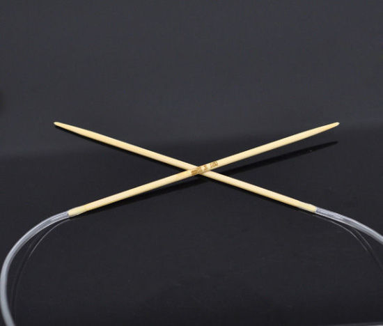 Picture of (US1 2.25mm) Bamboo Circular Knitting Needles Natural 40cm(15 6/8") long, 1 Piece