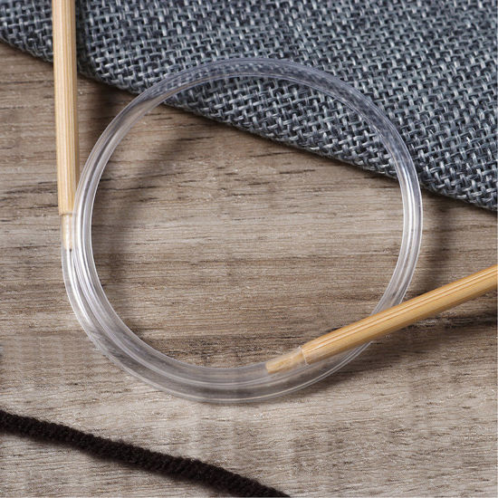 Picture of (US5 3.75mm) Bamboo Circular Knitting Needles Natural 40cm(15 6/8") long, 1 Piece