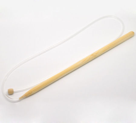 Bild von 1 Stück 10mm Natürlicher Bambus Flexibel Afghanische tunesische Häkelnadel 85cm lang