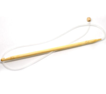 Bild von 1 Stück 8mm Natürlicher Bambus Flexibel Afghanische tunesische Häkelnadel 85cm lang