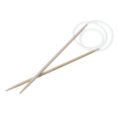 Bild von 2.5mm Bambus Tube Stricknadel Naturfarben 40cm lang, 1 Set
