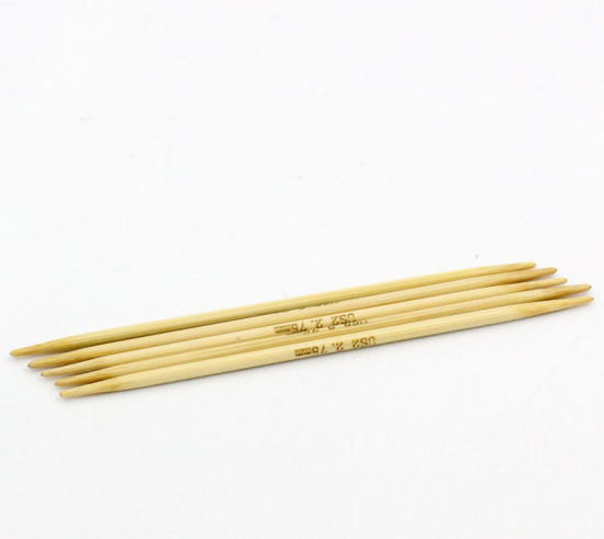 Image de (US2 2.75mm) Aiguilles à Tricoter Double Point en Bambou Couleur Naturelle 10cm Long, 1 Kit ( 5 Pcs/Kit)