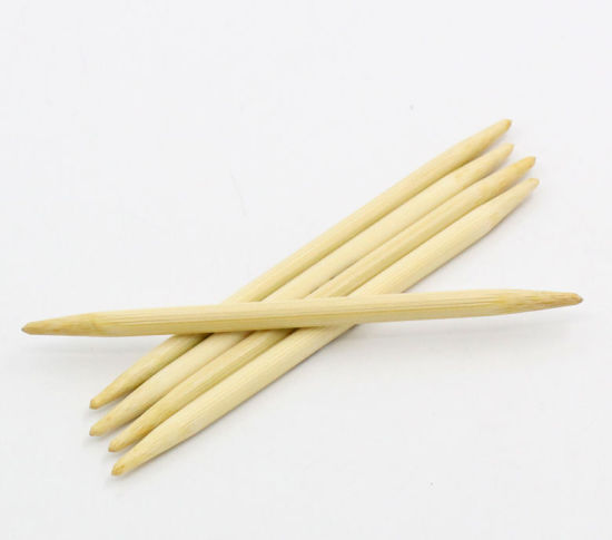 Picture of (US8 5.0mm) Bamboo Double Pointed Knitting Needles Natural 10cm(3 7/8") long, 1 Set ( 5 PCs/Set)