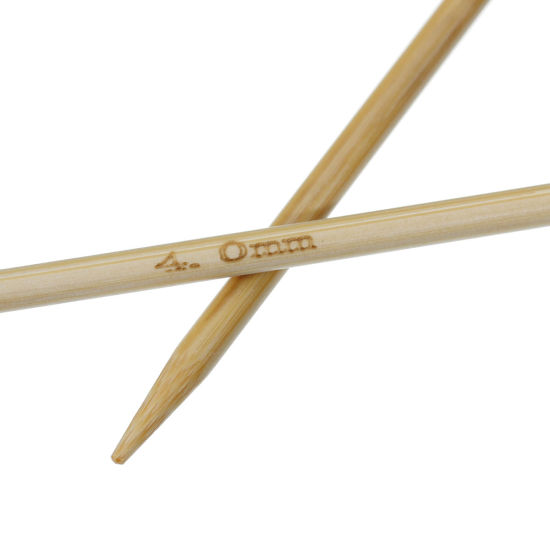 Picture of Bamboo Single Pointed Knitting Needles Natural 15cm(5 7/8") long, 1 Set