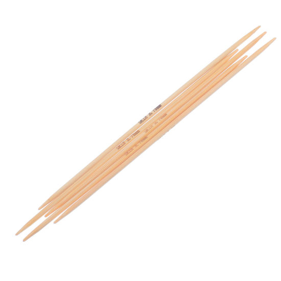 Image de (UK12 2.75mm) Aiguilles à Tricoter Double Point en Bambou Couleur Naturelle 15cm Long, 1 Kit ( 5 Pcs/Kit)