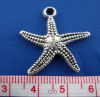Picture of Ocean Jewelry Zinc Based Alloy Charms Star Fish Antique Silver Color 25mm(1") x 25mm(1"), 10 PCs