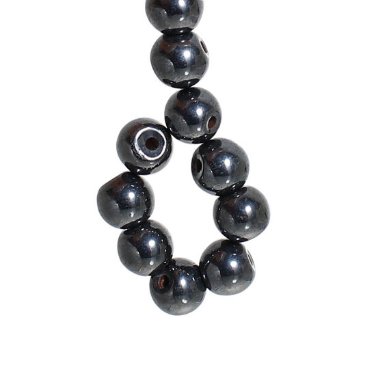 Picture of 200 PCs Round  Magnetic Hematite Spacers Beads 4mm dia.