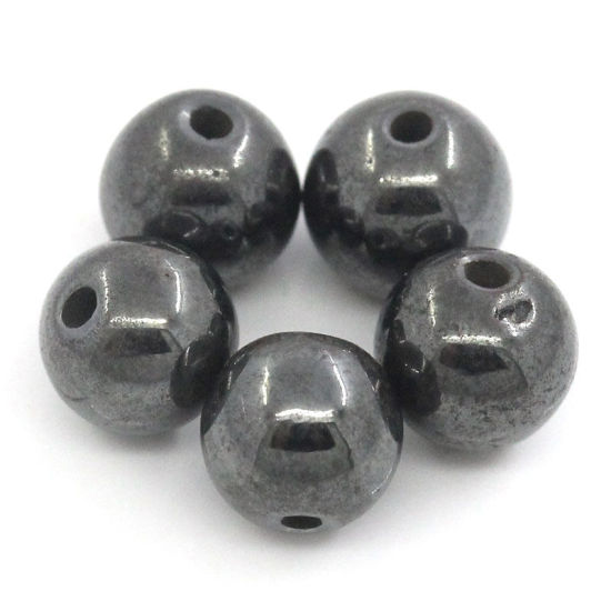 Picture of 200 PCs Round  Magnetic Hematite Spacers Beads 4mm dia.