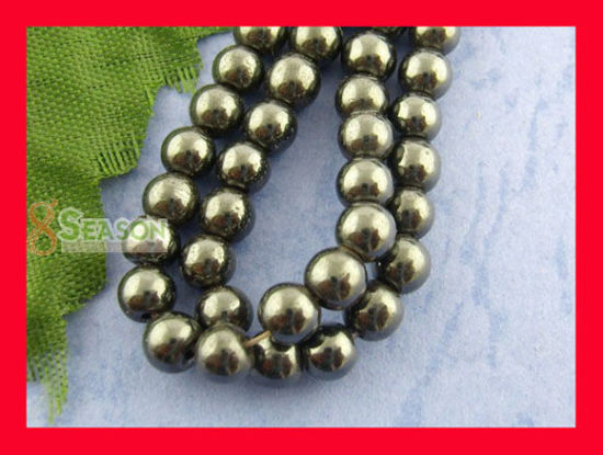 Picture of 200 PCs Round  Magnetic Hematite Spacers Beads 4mm dia.