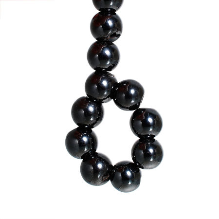 Bild von Rund Magnet Hämatit Perlen Spacer Perlen Beads 8mm Durchmesser verkauft eine Packung mit 30
