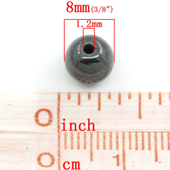 Picture of 30 PCs Round  Magnetic Hematite Spacers Beads 8mm dia.