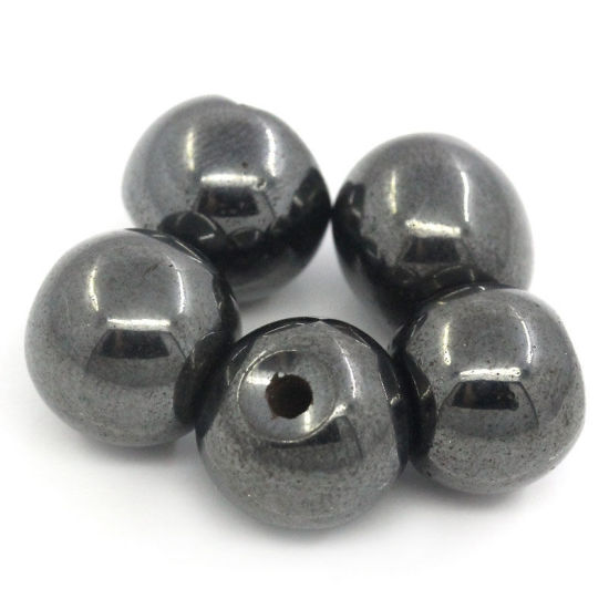 Picture of 30 PCs Round  Magnetic Hematite Spacers Beads 8mm dia.