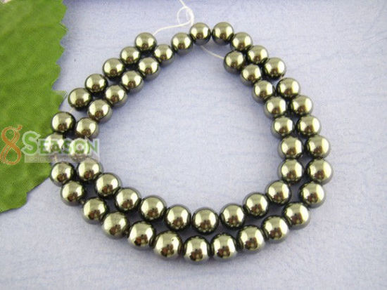 Picture of 30 PCs Round  Magnetic Hematite Spacers Beads 8mm dia.