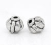 Picture of Zinc Based Alloy Spacer Beads Lantern Antique Silver Color Stripe Carved About 6mm Dia, Hole:Approx 1mm, 60 PCs