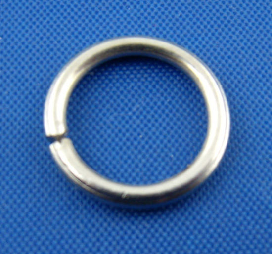 Immagine di 100 Pz 12mm Dia, 1.2mm(17 misura) Lega di Ferro Aperto Stile Anello di Salto Tono Argento Tondo