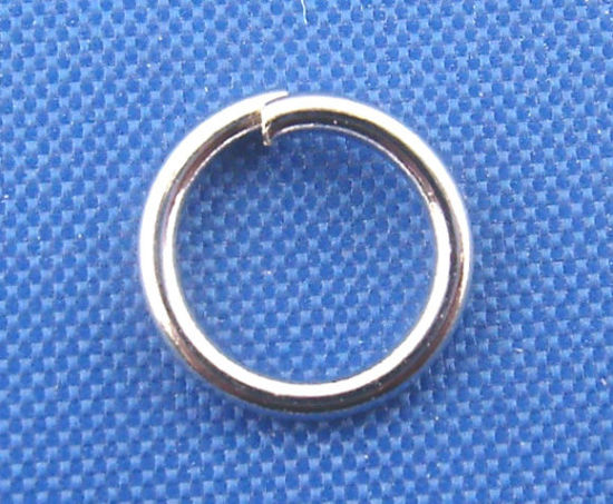 Picture of 0.7mm Iron Based Alloy Open Jump Rings Findings Round Silver Tone 7mm Dia, 500 PCs