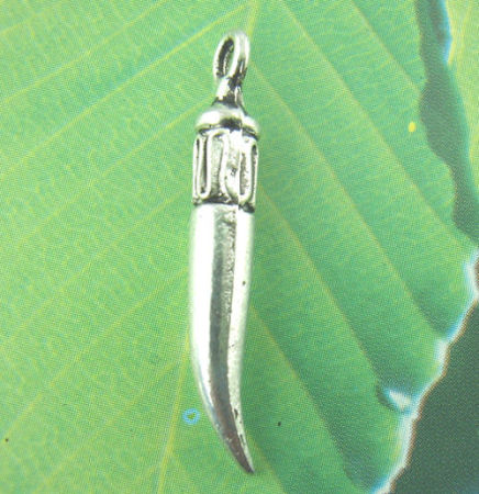 Imagen de Colgantes Aleación del Metal Del Zinc de chile,Raya Plata Antigua Rhinestone 25.0mm x 4.0mm, 40 Unidades 