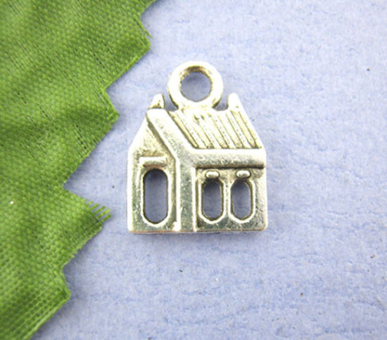 Picture of 30PCs Funny  House Beads Charms Pendants Findings 13*17mm