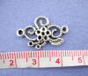 Imagen de Conectores Aleación Flor Plata Antigua Hueco 15mm x 24mm, 35 Unidades