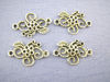 Imagen de Conectores Aleación Flor Plata Antigua Hueco 15mm x 24mm, 35 Unidades