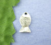 Picture of 70PCs Lovely Goldfish Beads Charms Pendants 7*14mm