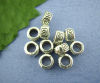 Picture of Zinc Based Alloy Spacer Beads Cylinder Antique Silver Color Flower Carved About 7mm x4mm, Hole:Approx 4mm, 80 PCs