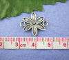 Imagen de Conectores Aleación del Metal Del Zinc de Flor yPlata Antigua Flor 16mm x 18mm, 40 Unidades