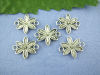 Imagen de Conectores Aleación del Metal Del Zinc de Flor yPlata Antigua Flor 16mm x 18mm, 40 Unidades