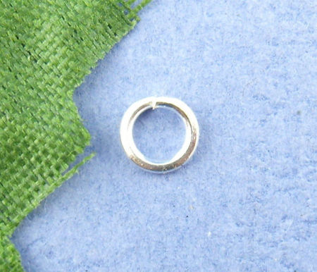 Image de 1500 Pcs 4mm Dia, 0.7mm(taille 21) Anneaux de Jonction pour la Fabrication de Bijoux Ouvert en Alliage de Fer Argenté Rond