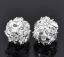 Picture of Brass Spacer Beads Ball Silver Plated Clear Rhinestone About 8mm( 3/8") Dia, Hole:Approx 1.2mm, 12 PCs