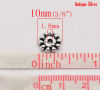 Picture of Zinc Based Alloy Spacer Beads Wheel Antique Silver Color About 10mm Dia, Hole:Approx 1.8mm, 70 PCs