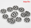Picture of Zinc Based Alloy Spacer Beads Wheel Antique Silver Color About 10mm Dia, Hole:Approx 1.8mm, 70 PCs