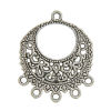 Imagen de Conectores Aleación del Metal Del Zinc de Ronda yPlata Antigua Hueco 27mm x 3.4cm, 20 Unidades