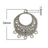 Imagen de Conectores Aleación del Metal Del Zinc de Ronda yPlata Antigua Hueco 27mm x 3.4cm, 20 Unidades