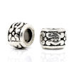 Picture of Zinc Based Alloy Spacer Beads Drum Antique Silver Color Carved About 7mm x 5mm, Hole:Approx 3.7mm, 50 PCs