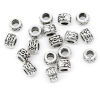 Picture of Zinc Based Alloy Spacer Beads Drum Antique Silver Color Carved About 7mm x 5mm, Hole:Approx 3.7mm, 50 PCs