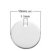 Picture of Brass Blank Stamping Tags Charms Round Silver Plated 10mm( 3/8") Dia, 10 PCs                                                                                                                                                                                  
