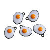 Picture of Zinc Based Alloy Charms Poached Egg Black White & Yellow Enamel 19mm( 6/8") x 16mm( 5/8"), 5 PCs