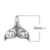 Picture of Zinc Based Alloy Charms Whale Tail Antique Silver Color Celtic Knot Hollow 24mm(1") x 24mm(1"), 5 PCs