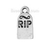 Picture of Zinc Based Alloy Charms Half Oval Antique Silver Color Message " RIP " 16mm( 5/8") x 8mm( 3/8"), 20 PCs
