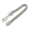 Picture of Zinc Based Alloy & Iron Based Alloy Foxtail Chain Lobster Clasp Bracelets Silver Tone 21cm(8 2/8") long, 1 Piece