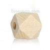 Picture of Natural Hinoki Wood Spacer Beads Square Faceted 10mm x 10mm, Hole: Approx 3mm-3.5mm, 30 PCs