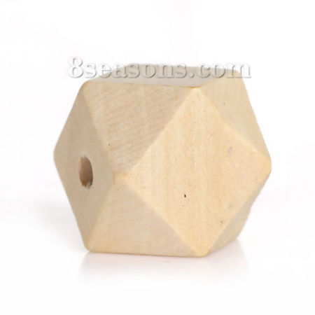 Madera Hinoki Espaciador Cuentas Cuadrado Natural Facetas Aprox 16mm x 16mm, Agujero: Aprox 3.5mm, 20 Unidades