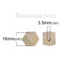 Picture of Natural Hinoki Wood Spacer Beads Square Faceted 16mm x 16mm, Hole: Approx 3.5mm, 20 PCs