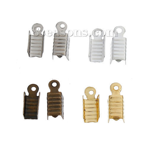 Picture of Zinc Based Alloy Cord End Caps For Jewelry Necklace Bracelet Mixed 12mm x 5mm, 400 PCs