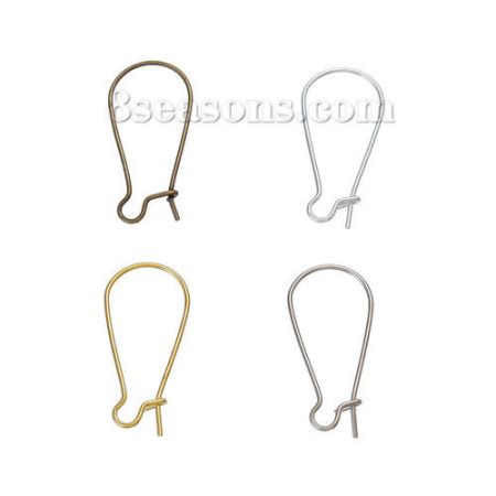 Picture of Alloy Kidney Ear Wire Hooks Earring Findings 