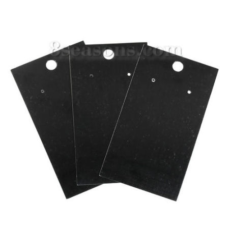 Immagine di Carta Cartoncini Espositori per Gioielli Rettangolo Nero 90mm x 50mm, 50 Fogli