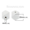 Picture of Natural Hinoki Wood Spacer Beads Octagon White 20mm x 20mm, Hole: Approx 4mm, 20 PCs